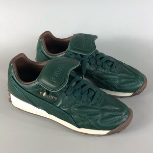 Fenty Women's Florest Green and Brown Low Top Sneakers Size 7